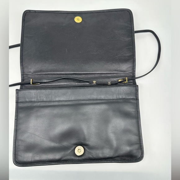 Etienne AIGNER Vintage Genuine Soft Buttery Leather Woven Crossbody Black Bag - Picture 9 of 16